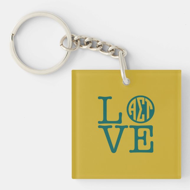 Alpha Sigma Tau Love Keychain (Front)