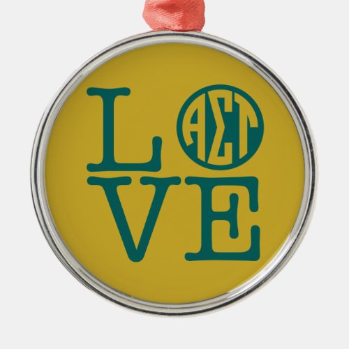 Alpha Sigma Tau Love Metal Ornament