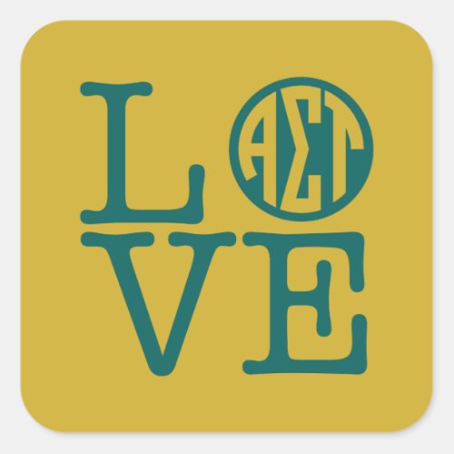 Alpha Sigma Tau Love Square Sticker