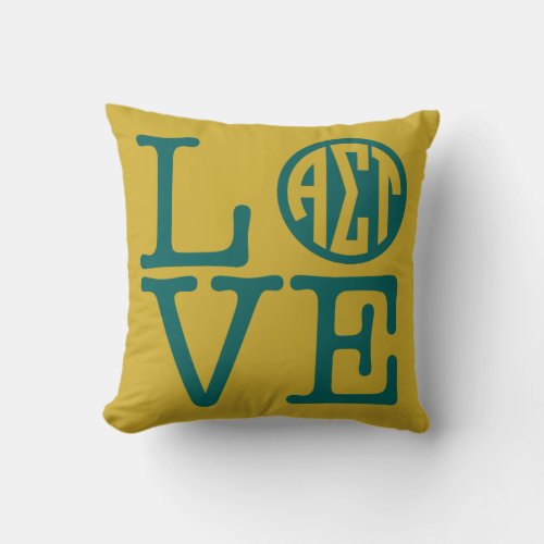 Alpha Sigma Tau Love Throw Pillow