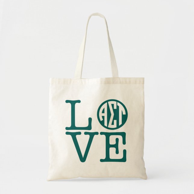 Alpha Sigma Tau Love Tote Bag (Front)