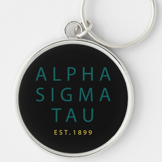 Alpha Sigma Tau Modern Type Keychain (Front)
