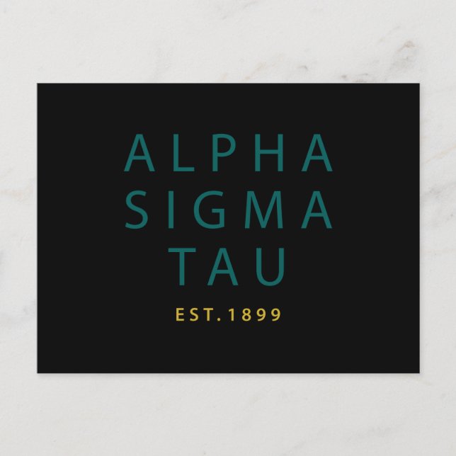 Alpha Sigma Tau Modern Type Postcard (Front)
