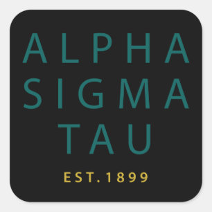 Alpha Sigma Tau Modern Type Square Sticker