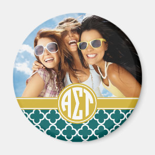 Alpha Sigma Tau Monogram and Photo Magnet
