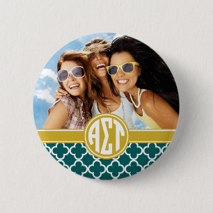 Alpha Sigma Tau   Monogram and Photo Pinback Button