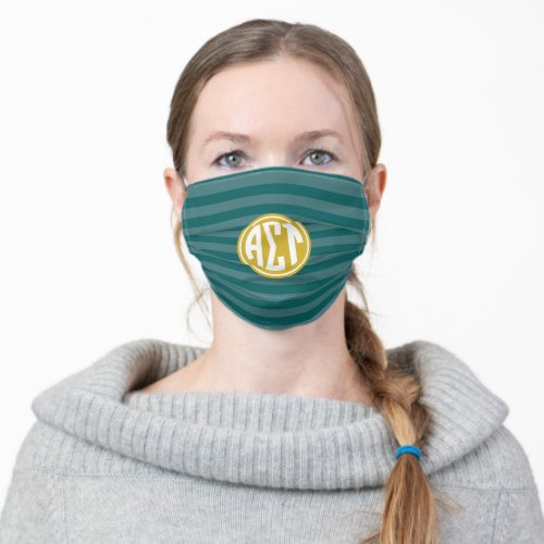 Alpha Sigma Tau  Monogram Stripe Pattern Adult Cloth Face Mask