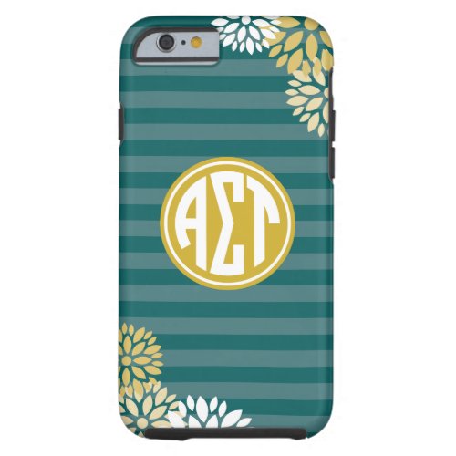 Alpha Sigma Tau  Monogram Stripe Pattern Tough iPhone 6 Case