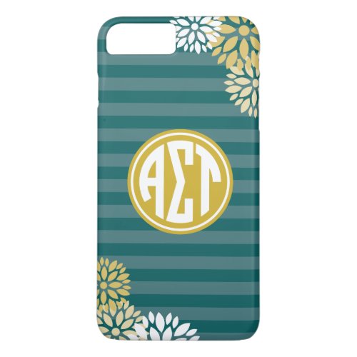 Alpha Sigma Tau  Monogram Stripe Pattern iPhone 8 Plus7 Plus Case