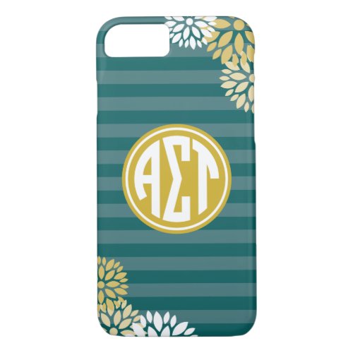 Alpha Sigma Tau  Monogram Stripe Pattern iPhone 87 Case