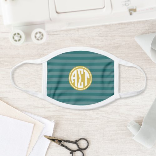 Alpha Sigma Tau  Monogram Stripe Pattern Face Mask