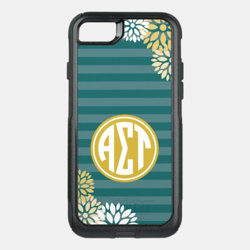 Alpha Sigma Tau  Monogram Stripe Pattern OtterBox Commuter iPhone SE87 Case