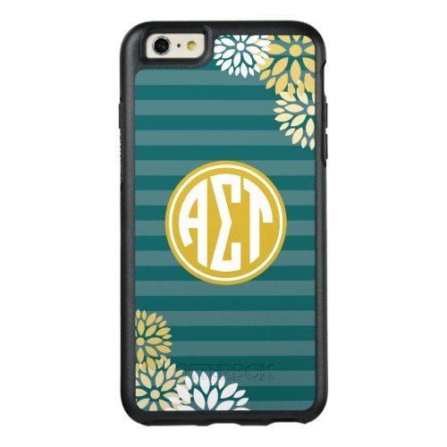 Alpha Sigma Tau  Monogram Stripe Pattern OtterBox iPhone 66s Plus Case