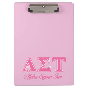 Alpha Sigma Tau Pink Letters Clipboard