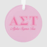 Alpha Sigma Tau Pink Letters Ornament at Zazzle