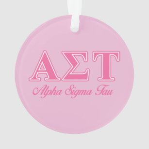 Alpha Sigma Tau Pink Letters Ornament