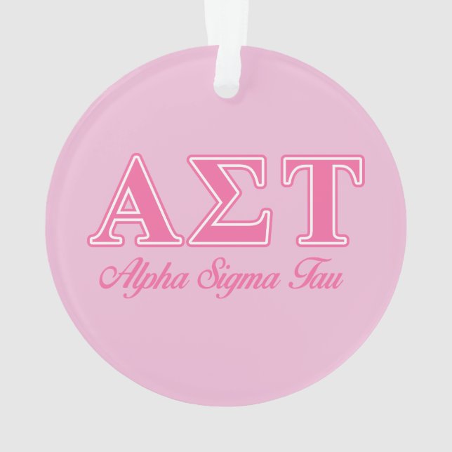 Alpha Sigma Tau Pink Letters Ornament (Back)
