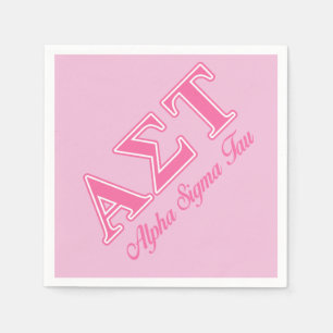 Alpha Sigma Tau Pink Letters Paper Napkins