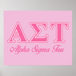 Alpha Sigma Tau Pink Letters Poster
