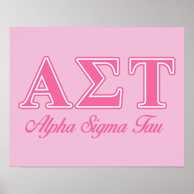 Alpha Sigma Tau Pink Letters Poster (Front)