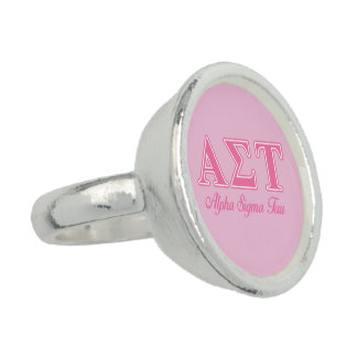 Alpha Sigma Tau Pink Letters Ring