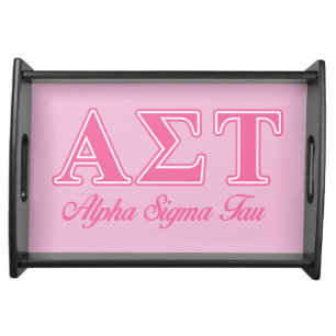 Alpha Sigma Tau Pink Letters Serving Tray