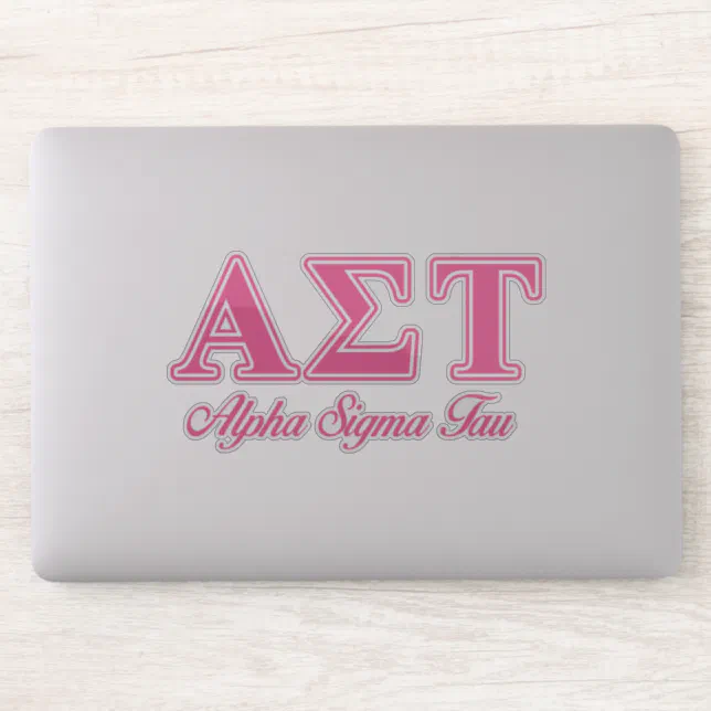 Alpha Sigma Tau Pink Letters Sticker | Zazzle