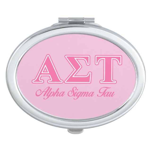 Alpha Sigma Tau Pink Letters Vanity Mirror (Front)