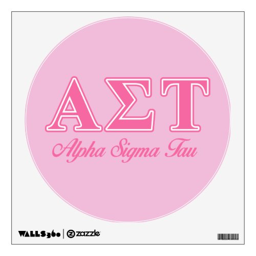 Alpha Sigma Tau Pink Letters Wall Sticker
