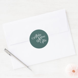 Alpha Sigma Tau Script Classic Round Sticker