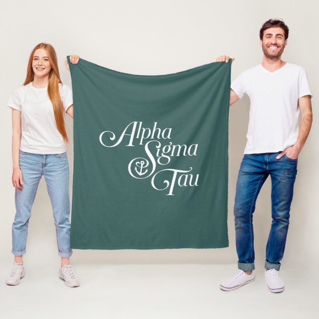 Alpha Sigma Tau Script Fleece Blanket (In Situ)
