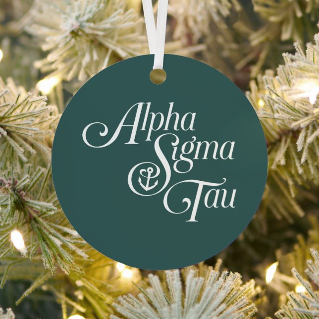 Alpha Sigma Tau Script Metal Ornament (Insitu)