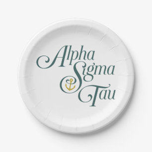 Alpha Sigma Tau Script Paper Plates
