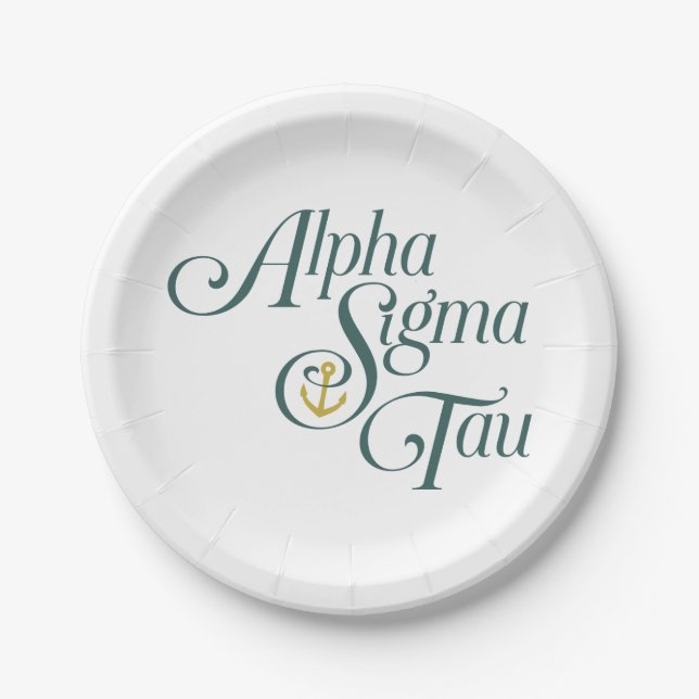 Alpha Sigma Tau Script Paper Plates (Front)