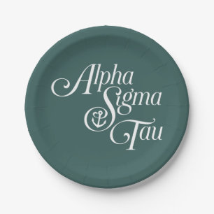 Alpha Sigma Tau Script Paper Plates