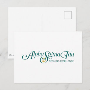 Alpha Sigma Tau Script Postcard