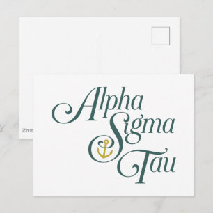 Alpha Sigma Tau Script Postcard