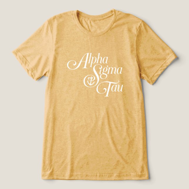 Alpha Sigma Tau Script Tri-Blend Shirt (Design Front)