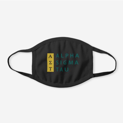 Alpha Sigma Tau Stacked Black Cotton Face Mask