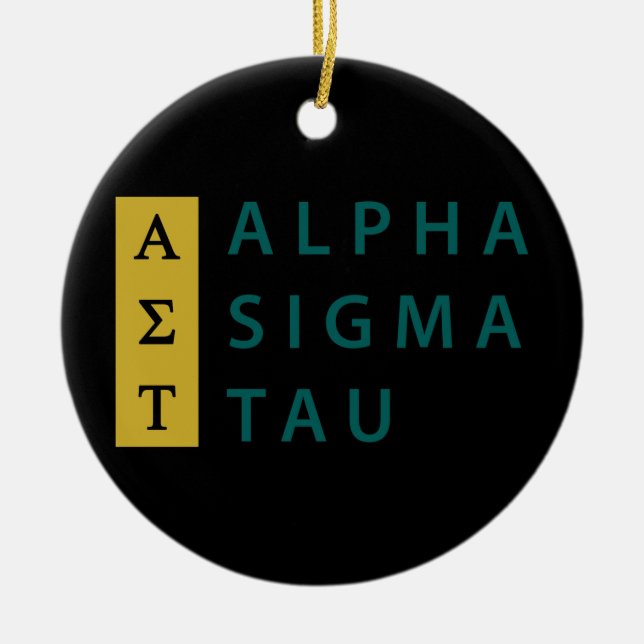 Alpha Sigma Tau Stacked Ceramic Ornament (Front)