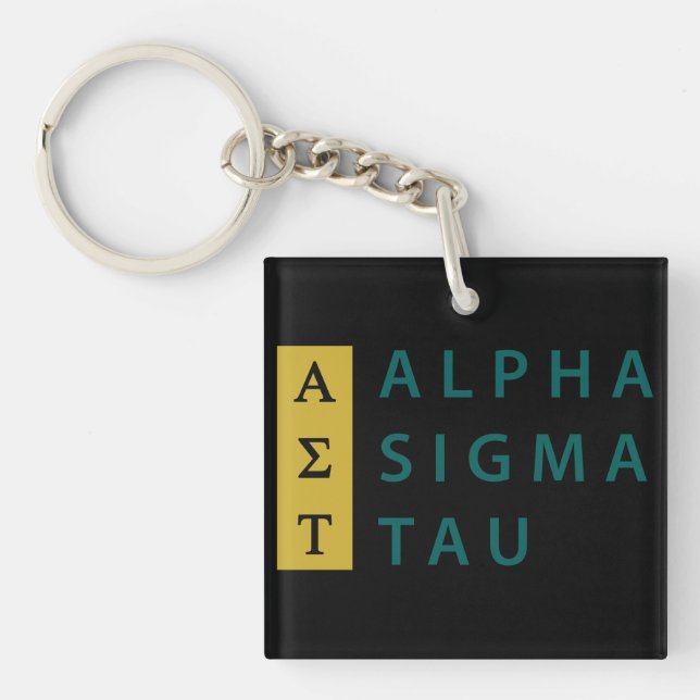 Alpha Sigma Tau Stacked Keychain (Front)
