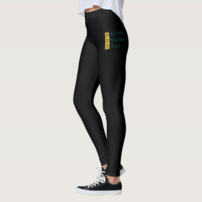 Alpha Sigma Tau Stacked Leggings (Left)