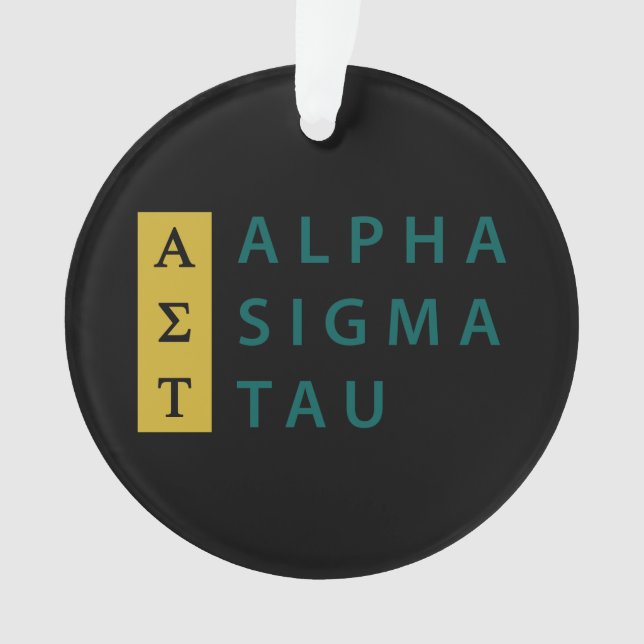 Alpha Sigma Tau Stacked Ornament (Front)