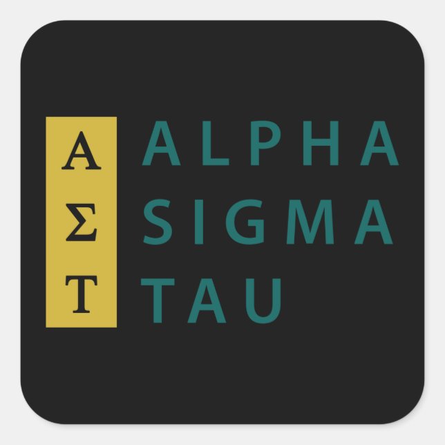 Alpha Sigma Tau Stacked Square Sticker (Front)