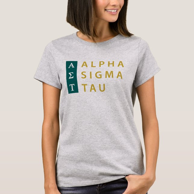 Alpha Sigma Tau Stacked T-Shirt (Front)