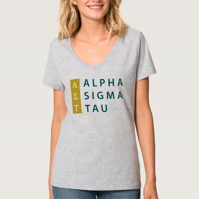 Alpha Sigma Tau Stacked T-Shirt (Front)