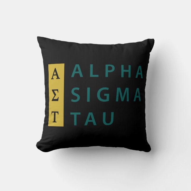 Alpha Sigma Tau Stacked Throw Pillow (Front)