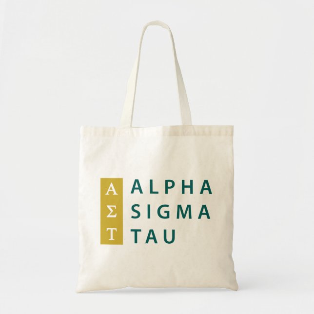Alpha Sigma Tau Stacked Tote Bag (Front)