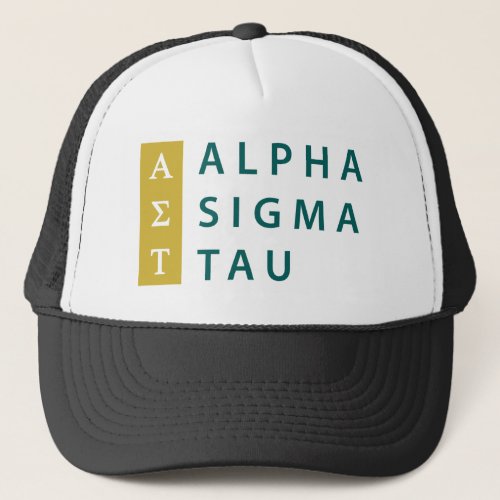 Alpha Sigma Tau Stacked Trucker Hat