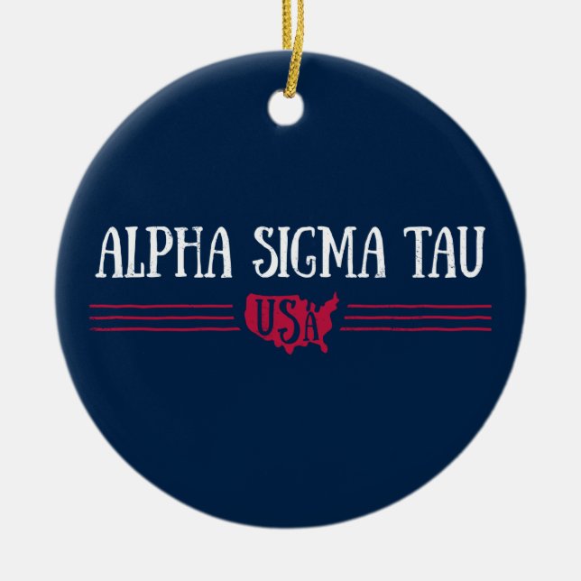 Alpha Sigma Tau USA Ceramic Ornament (Front)